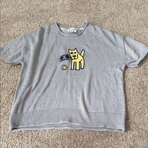 Life Is Good Gray Sweater with Pickleball Dog Graphic